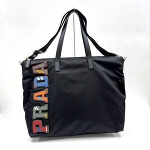 Prada Tessuto Tote Black Nylon Calf Leather